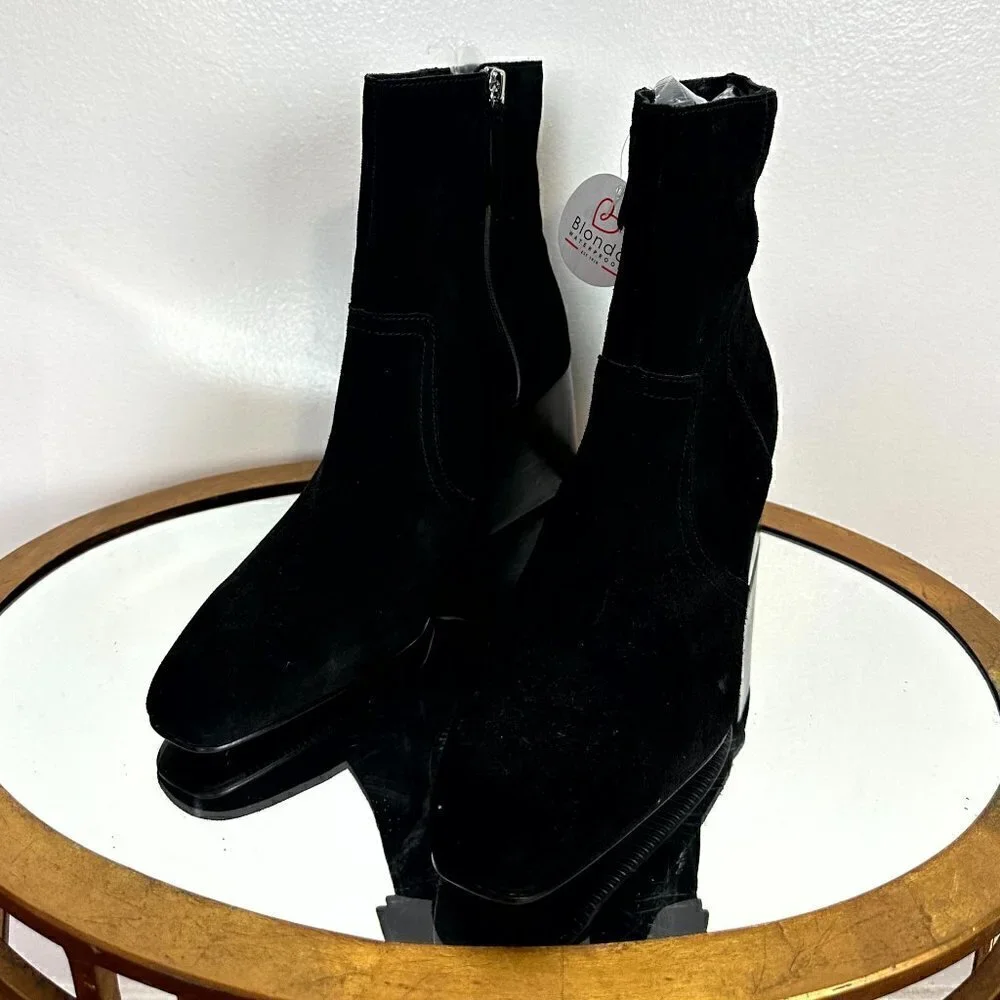 BLONDO Salome Waterproof Bootie in Black Suede Size US 11 NWT